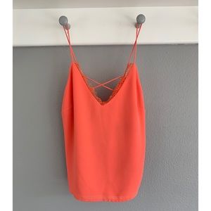 Bright coral pink tank top by Bebe